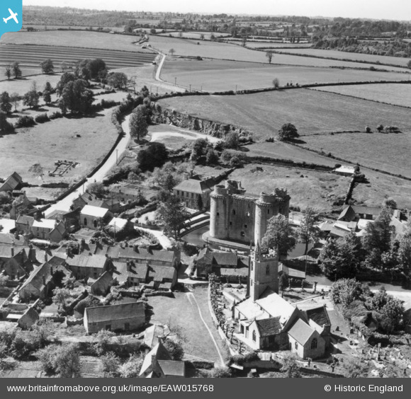 EAW015768 ENGLAND (1948). Nunney Castle and All Saints' Church, Nunney ...