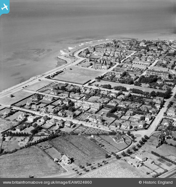 EAW024860 ENGLAND (1949). Canute Road and environs, Birchington, 1949 Britain From Above