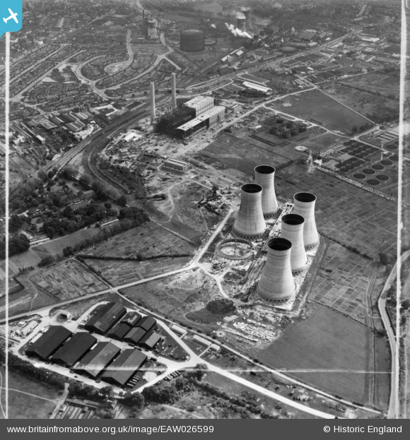 EAW026599 ENGLAND (1949). Croydon B Power Station And Cooling Towers ...