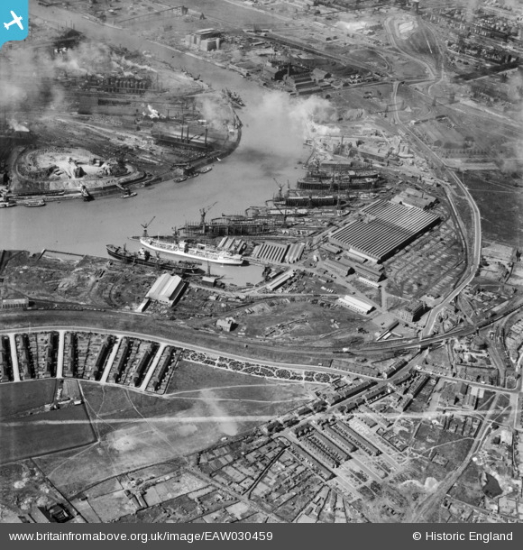 eaw030459 ENGLAND (1950). The Furness Shipbuilding Yard with H.M ...