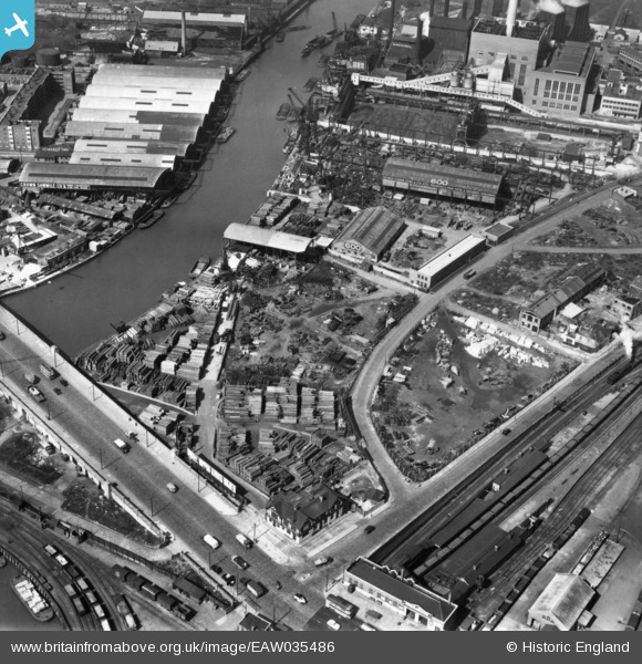 EAW035486 ENGLAND (1951). Crown Wharf, Canning Town, 1951. This image ...