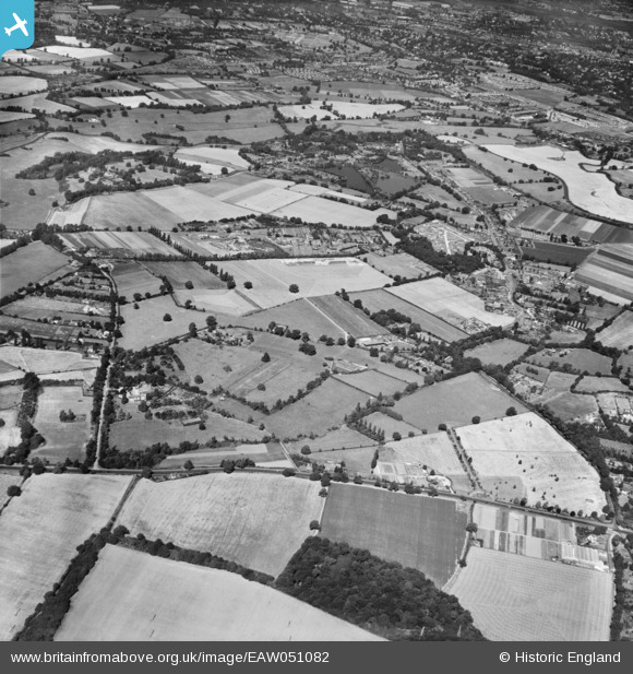 EAW051082 ENGLAND (1953). Send Barns Farm, the village and the ...