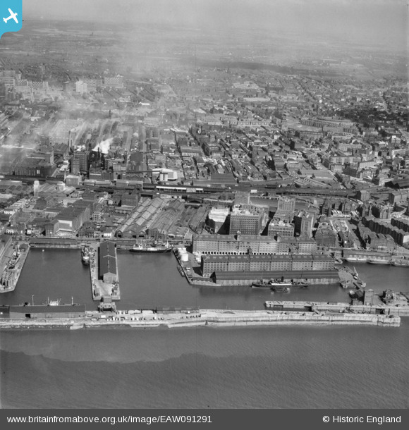 EAW091291 ENGLAND (1961). Victoria Dock, Liverpool, from the west, 1961 ...