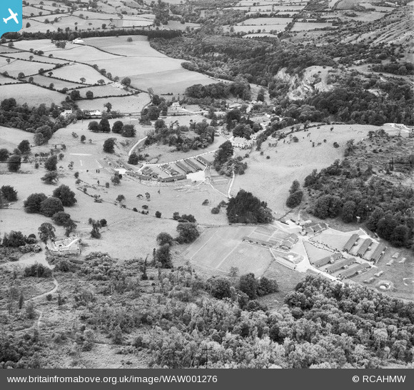 WAW001276 WALES (1946). View of Colomendy Hall showing evacuation camps ...