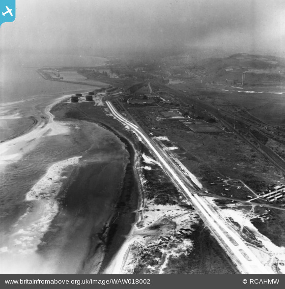 WAW018002 WALES (1948). View of Fabian Way, Swansea during construction ...