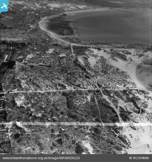 WAW026115 WALES (1949). View of Newton Burrows, Porthcawl showing ...