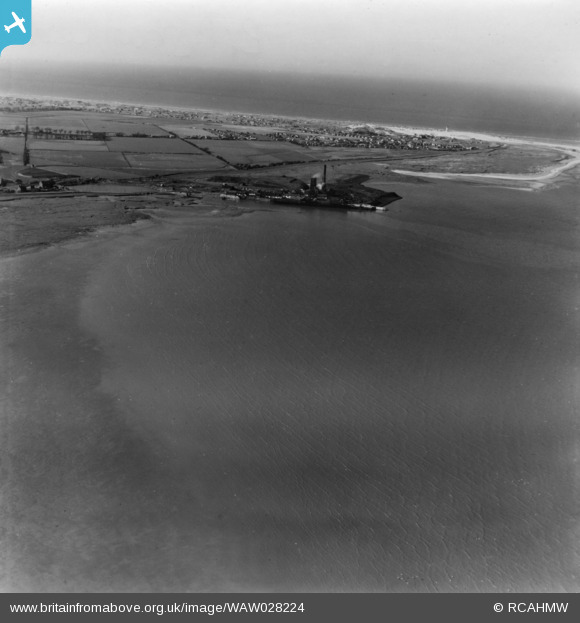 WAW028224 WALES (1950). Distant view of the Point of Ayr colliery from ...