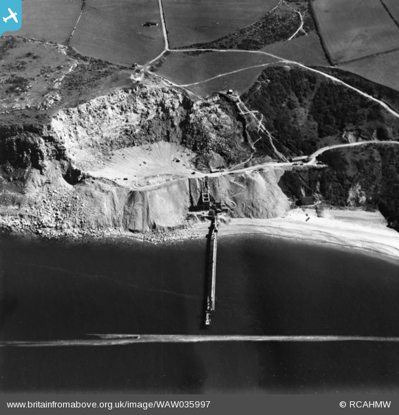 waw035997 WALES (1951). View of Tan Dinas Quarry, Anglesey