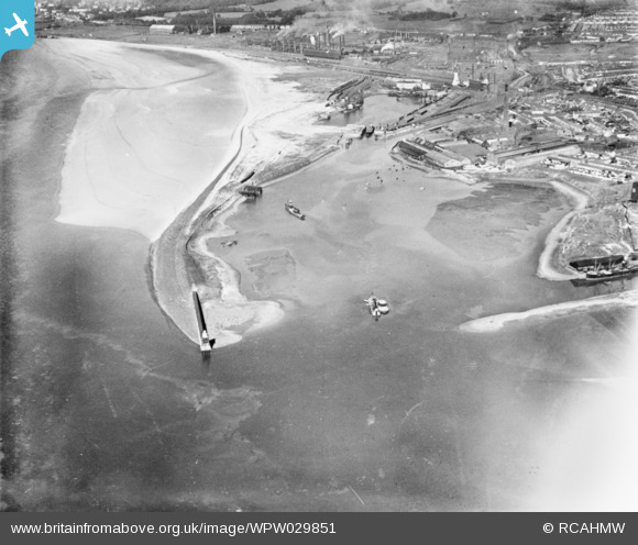 WPW029851 WALES (1929). View of Llanelli showing north dock and pier ...