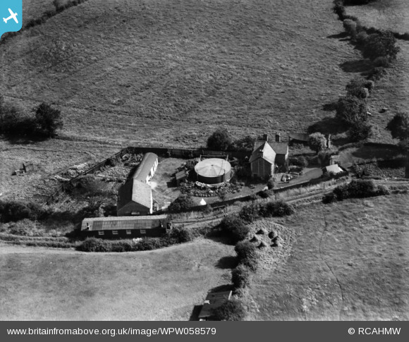 wpw058579 WALES (1938). View of Caerleon Gas Works, oblique aerial view ...
